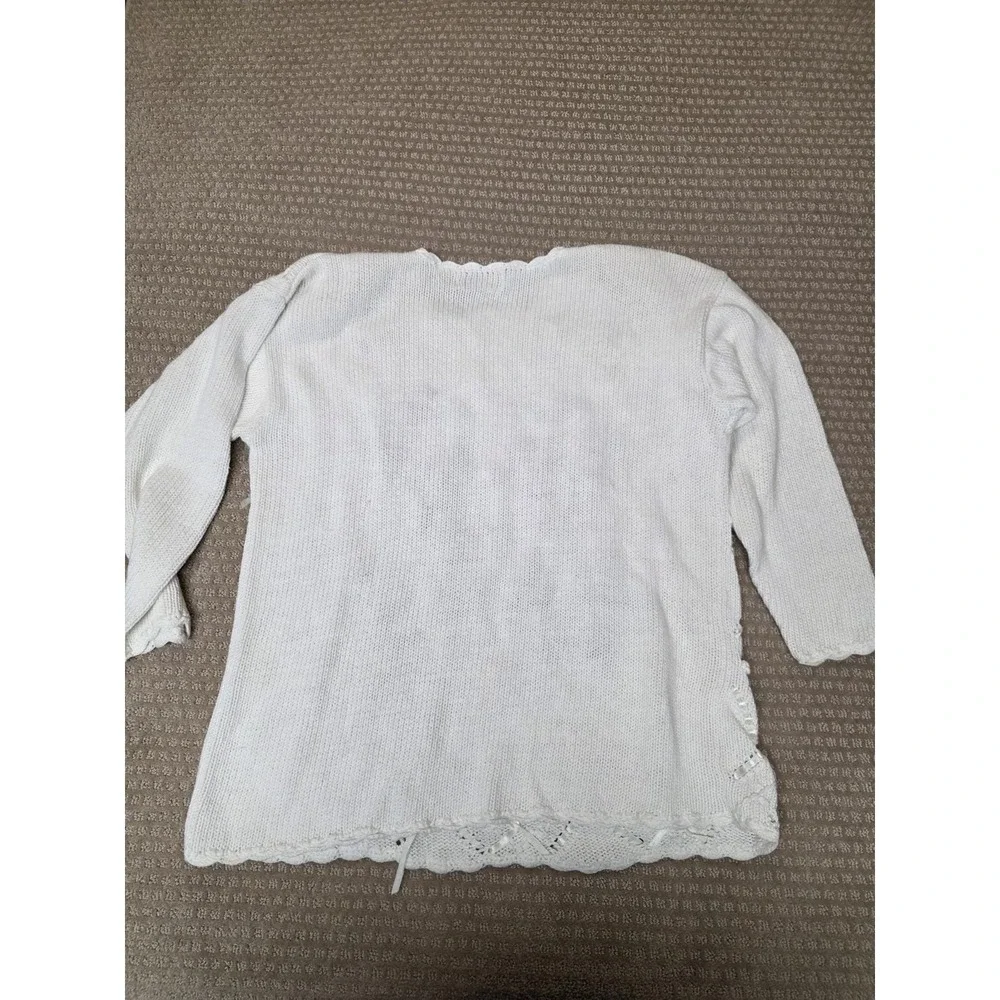 Casual Corner Sweater Medium Oversized Floral Ribbon Cottage Core Fairy‎ Vintage